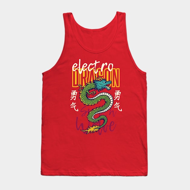 Elctro Dragon Japanese Tank Top by HollyDuck